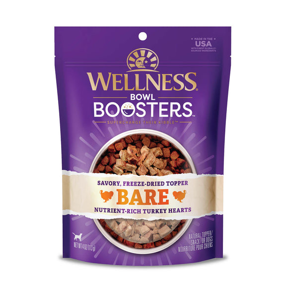 Wellness Bowl Boosters BARE Dog Food Topper Freeze Dried Turkey 4oz Bag