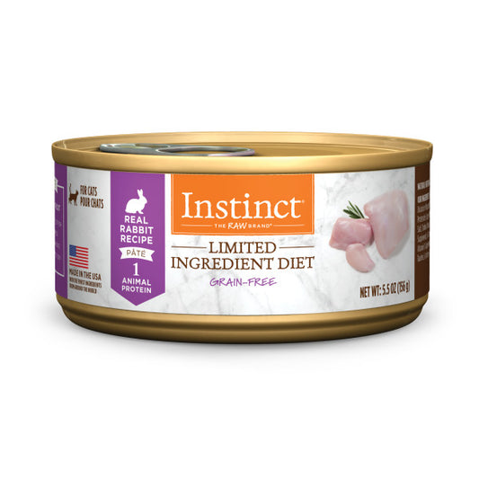 Instinct Limited Ingredient Diet Grain-Free Pate Real Rabbit Recipe Canned Cat Food 5.5oz Can