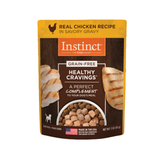 Instinct Healthy Cravings Grain-Free Real Chicken Recipe Wet Dog Food Topper 3oz Pouch