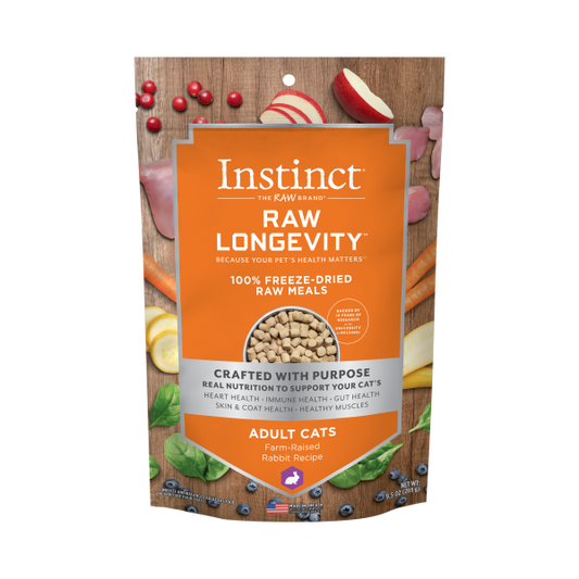 Instinct® Raw Longevity™ 100% Freeze-Dried Raw Meals Farm-Raised Rabbit Recipe for Cats 9.5oz Bag