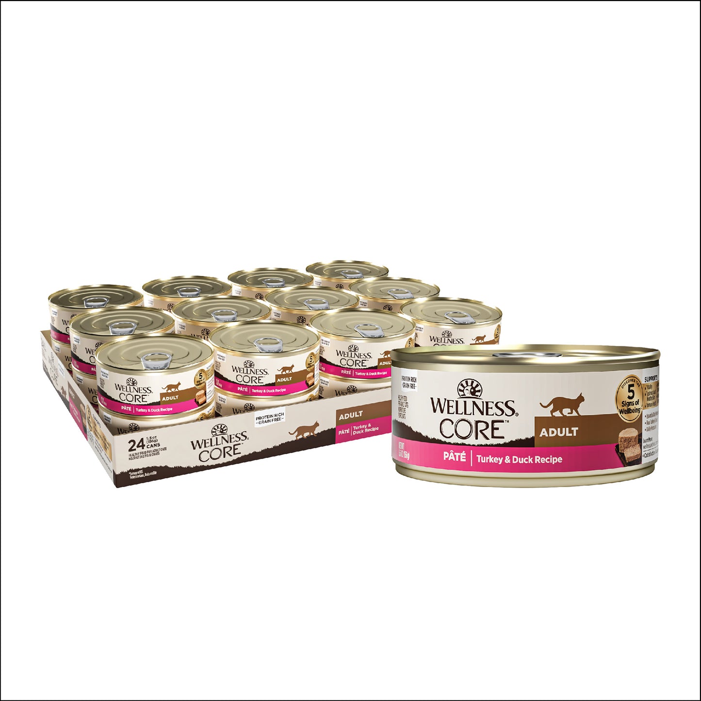 Wellness CORE Grain Free Canned Cat Food Turkey & Duck Pate 5.5ozs