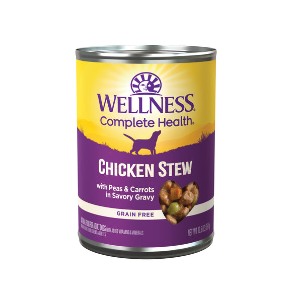 Wellness Thick & Chunky Natural Grain Free Canned Dog Food Chicken Stew 12.5oz Can