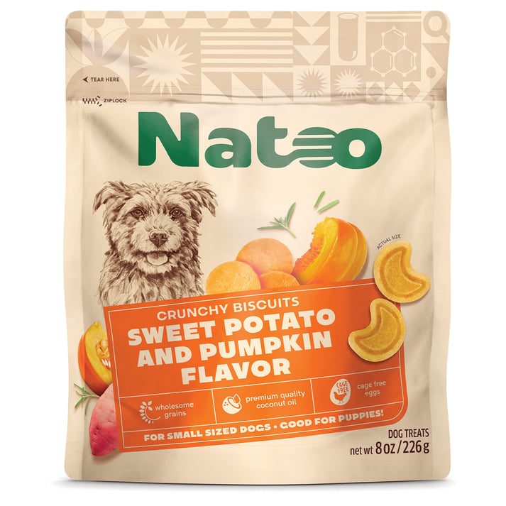 Natoo Crunchy Biscuits Sweet Potato And Pumpkin Flavor 8oz Small