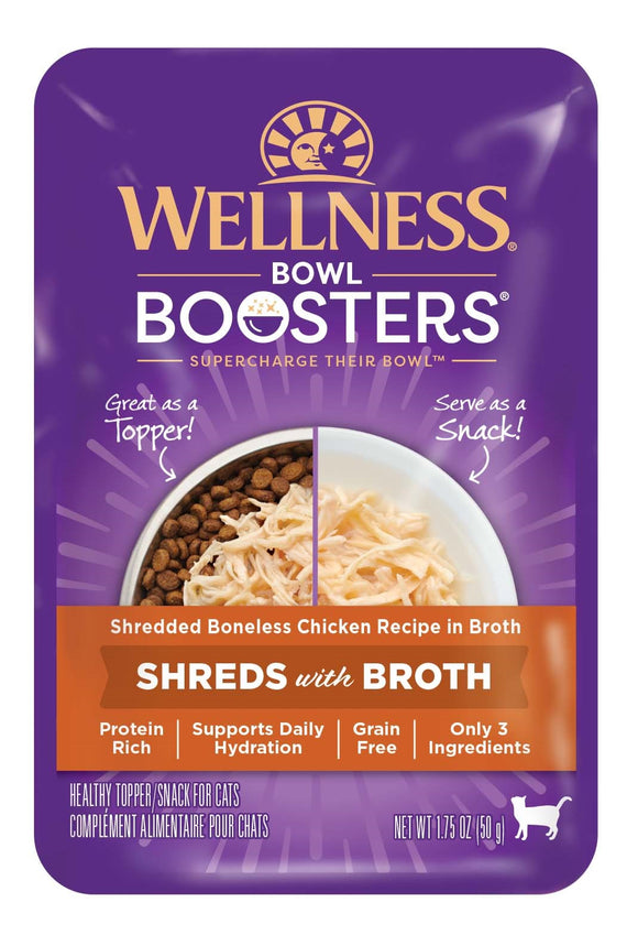 Wellness Bowl Boosters Wet Cat Topper Shredded Chicken in Broth 1.75oz