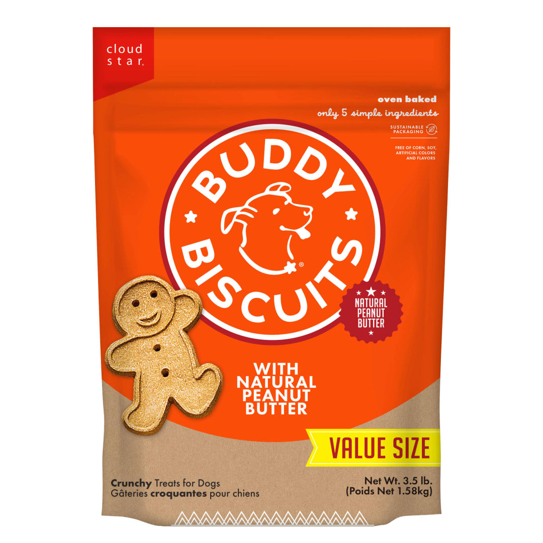 Cloud Star Buddy Biscuits Crunchy Dog Treats, Peanut Butter, 3.5 lbs. Bag