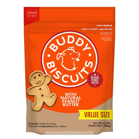 Cloud Star Buddy Biscuits Crunchy Dog Treats, Peanut Butter, 3.5 lbs. Bag