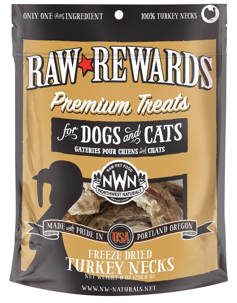 Northwest Naturals Raw Rewards Treats Turkey Necks 8oz