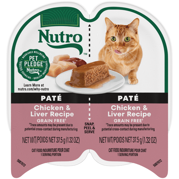 Nutro Wet Cat Food 2.6oz portion cup Chicken & Liver Recipe Paté