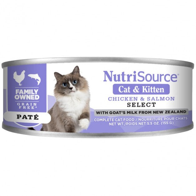 NutriSource Chicken & Salmon Select Canned Cat & Kitten Food 5.5 oz