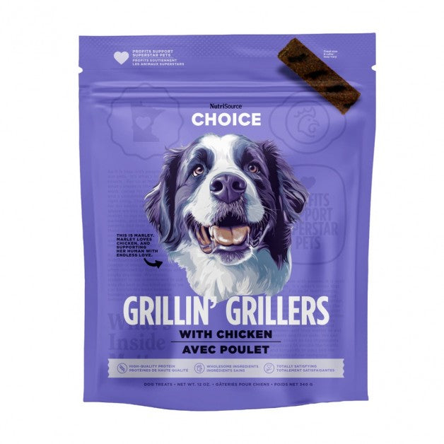 NutriSource Choice Grillin' Grillers Dog Treats Chicken 12 oz