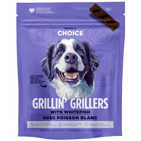 Nutrisource Dog Choice Grillin Grillers Dog Treats Whitefish 12oz