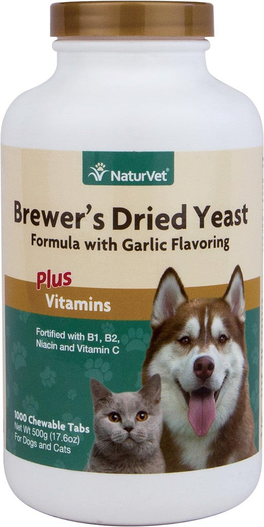 NaturVet Brewers Dried Yeast formula Plus Vitamins 1,000 Chewable Tablets