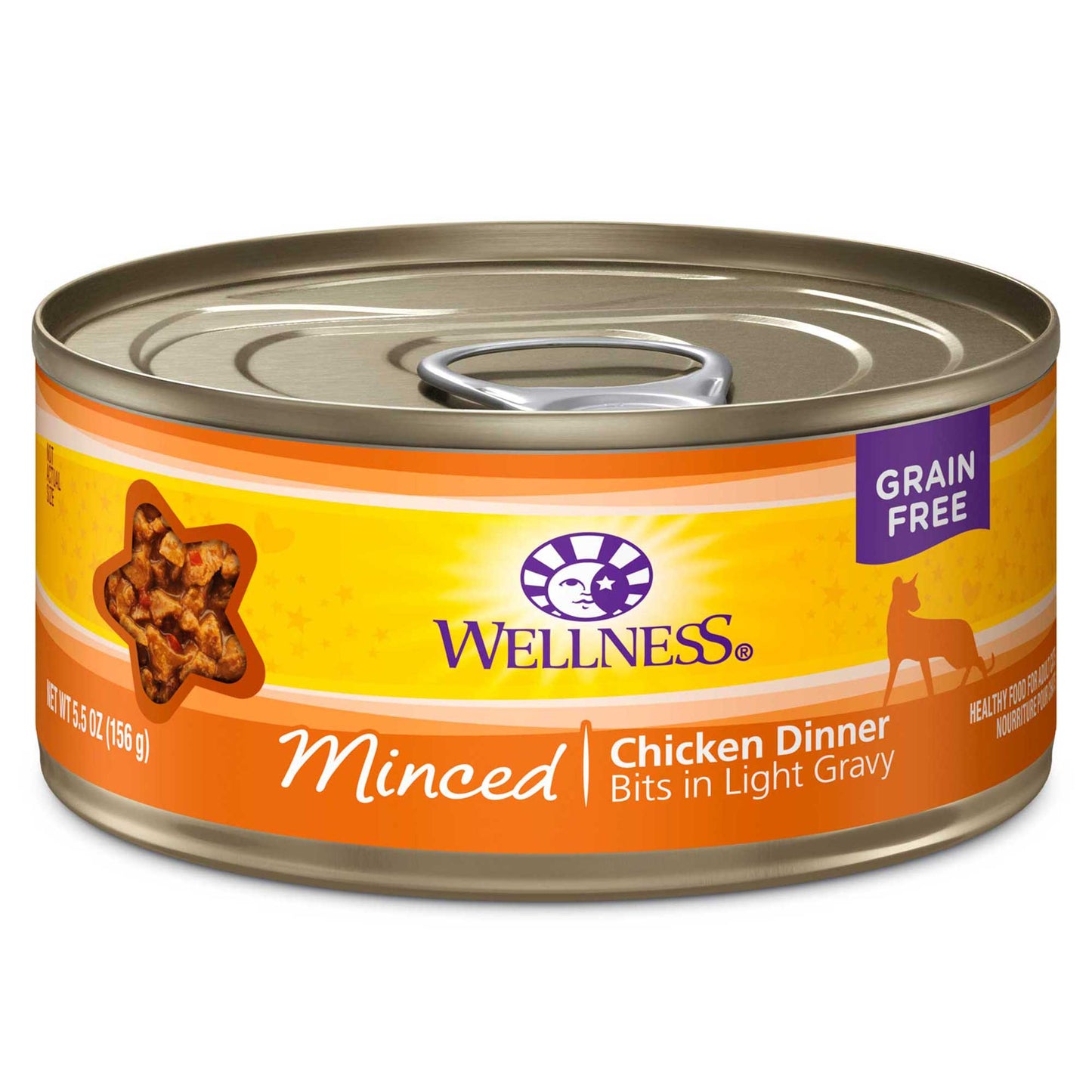 Wellness Complete Health Natural Grain Free Wet Canned Cat Food Minced Chicken Entree 5.5oz Can