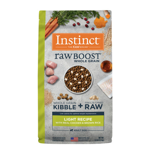 Instinct Raw Boost Whole Grain Light Recipe with Real Chicken & Brown Rice Dry Dog Food 3.5lb Bag