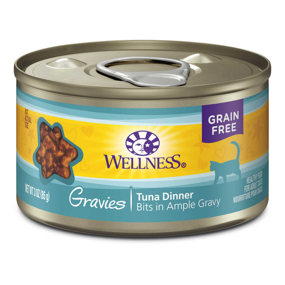 Wellness Complete Health Gravies Grain Free Canned Cat Food Tuna Dinner 3ozs
