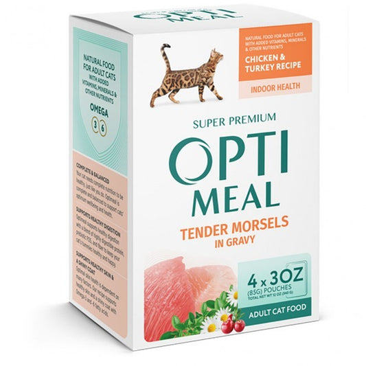 Optimeal Adult Cat Grain-Free Tender Morsels Chicken & Turkey 3 oz. Pouch