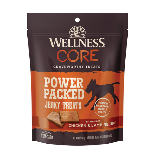 Wellness CORE Power Packed Jerky Dog Treats Grain Free Chicken 4oz Bag