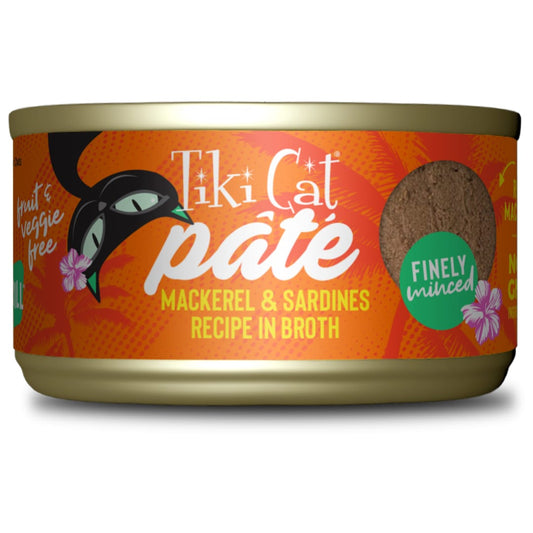 Tiki Cat Grill Pâté Wet Cat Food Mackerel & Sardines 2.8oz Can