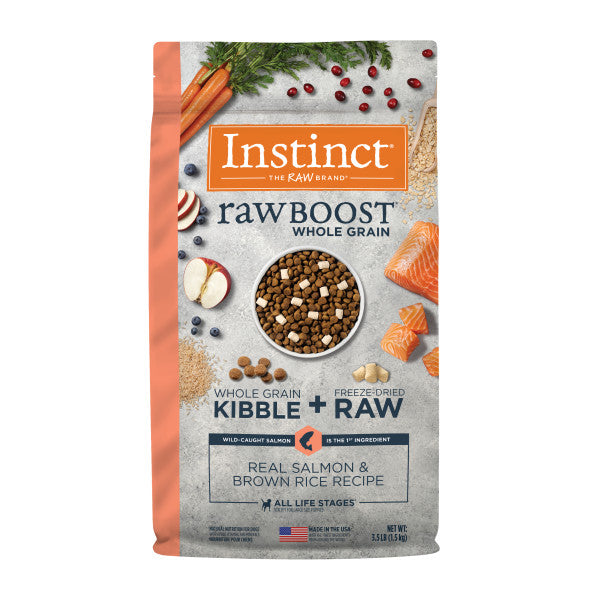 Instinct Raw Boost Whole Grain Real Salmon & Brown Rice Recipe Dry Dog Food 3.5lb Bag