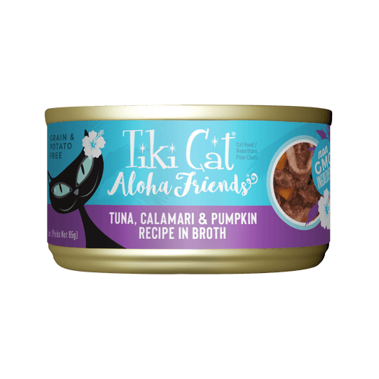 Tiki Cat Aloha Friends Wet Cat Food Tuna Calamari & Pumpkin 3oz Can