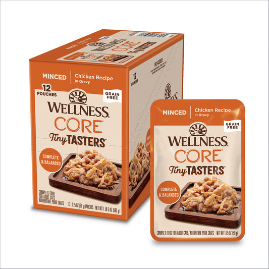 Wellness CORE Tiny Tasters Wet Cat Food Minced Chicken in Gravy 1.75oz Pouch