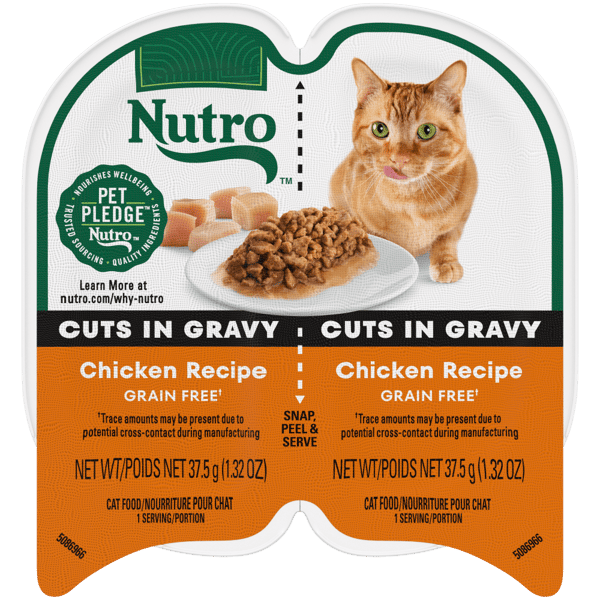 Nutro Wet Cat Food 2.6oz portion cup Chicken Recipe Cuts in Gravy