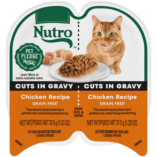 Nutro Wet Cat Food 2.6oz portion cup Chicken Recipe Cuts in Gravy