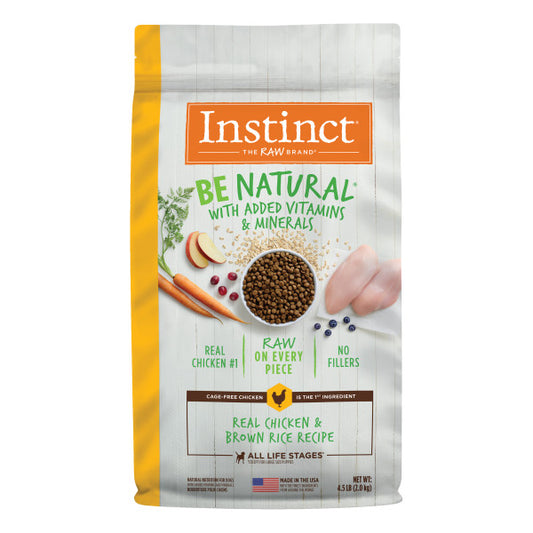 Instinct Be Natural Real Chicken & Brown Rice Recipe Dry Dog Food 4.5lb Bag