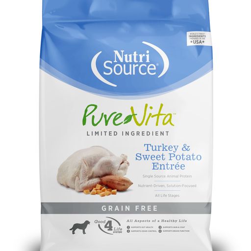 Pure Vita Grain-Free Turkey & Sweet Potato Entree Dry Dog Food, 4 Lb