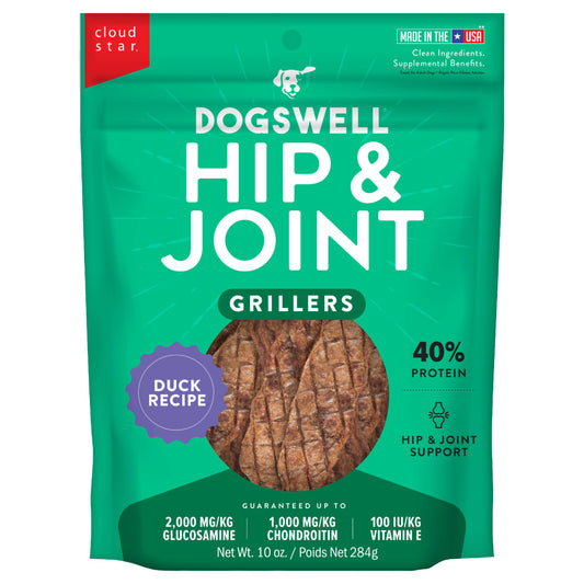 Dogswell Hip & Joint Grillers Dog Treats, Duck, 10 oz. Pouch