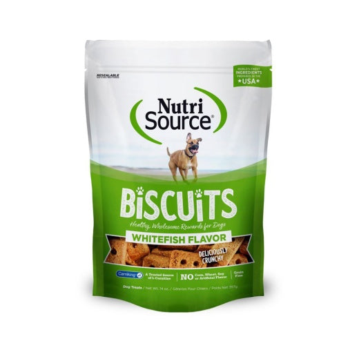 Nutrisource Dog Grain Free Crunchy Crunchers Biscuits Whitefish 14oz