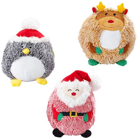 Spot Holiday Butterballs Plush Dog Toy Assorted Characters