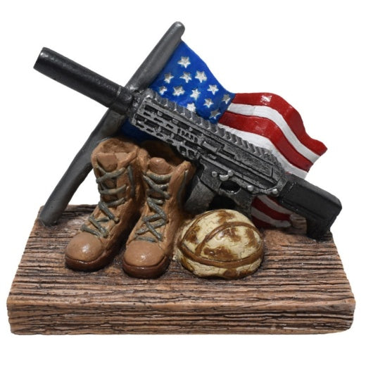 Hikari Usa American Hero Series Fallen Soldier Resin Ornament 4in