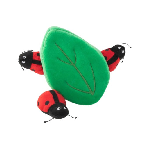 Zippypaws Plush Dog Toy Burrow Ladybugs In Leaf Red/Green Medium