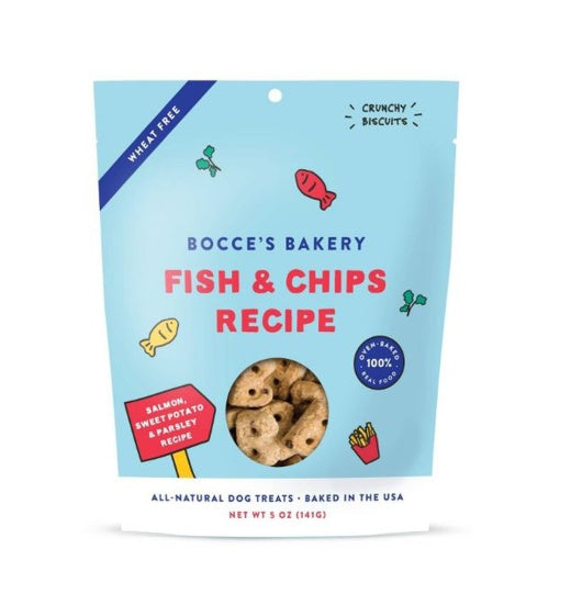 Bocces Bakery Dog Treat Fish Chips 5oz