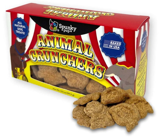 Spunky Pup Animal Crunchers Dog Treat Peanut Butter 3.5oz
