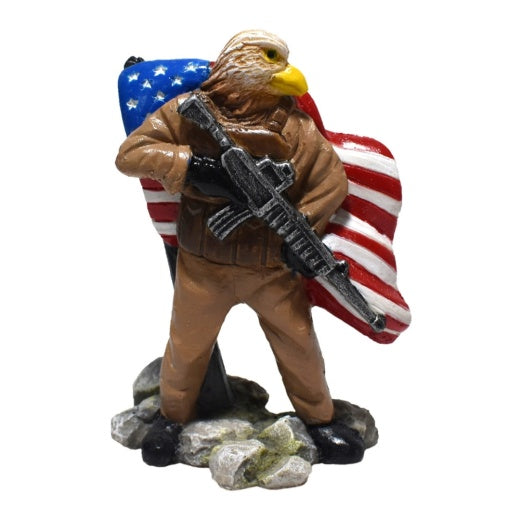 Hikari Usa American Hero Series Combat Eagle Resin Ornament 4in