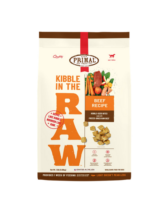 Primal Kibble In The Raw Canine Beef 9 lb