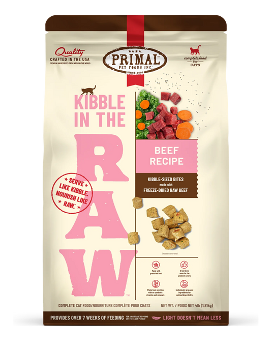 Primal Kibble In The Raw Feline Beef 1.5 lb