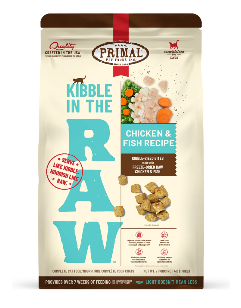 Primal Kibble In The Raw | Feline Chicken & Fish 4 lb