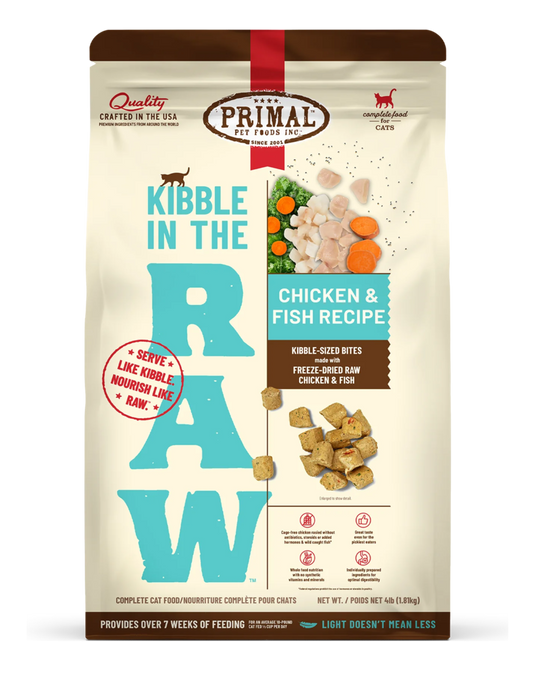Primal Kibble In The Raw | Feline Chicken & Fish 4 lb