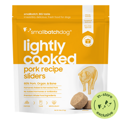 Smallbatch Lightly Cooked Pork Sliders for Dogs 5 lb