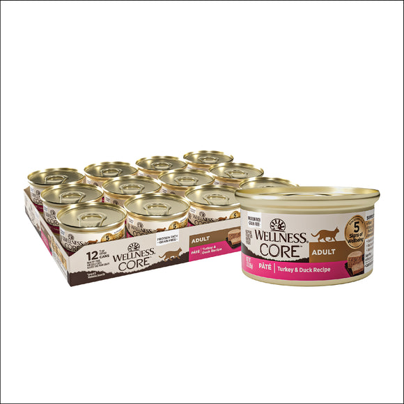 Wellness CORE Grain Free Canned Cat Food Turkey & Duck Pate 3ozs