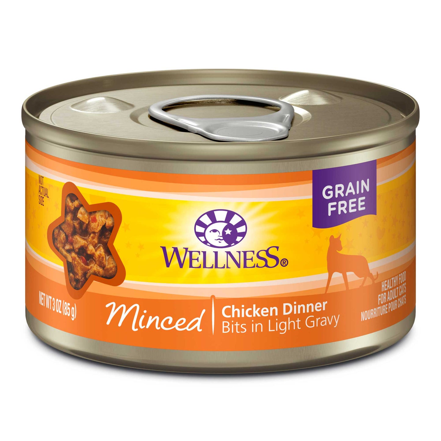 Wellness Complete Health Minced Grain Free Canned Cat Food Chicken Dinner 3ozs