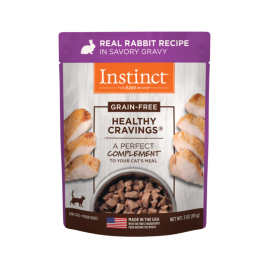 Instinct Healthy Cravings Grain-Free Real Rabbit Recipe in Savory Gravy Wet Cat Food Topper 3oz Pouch