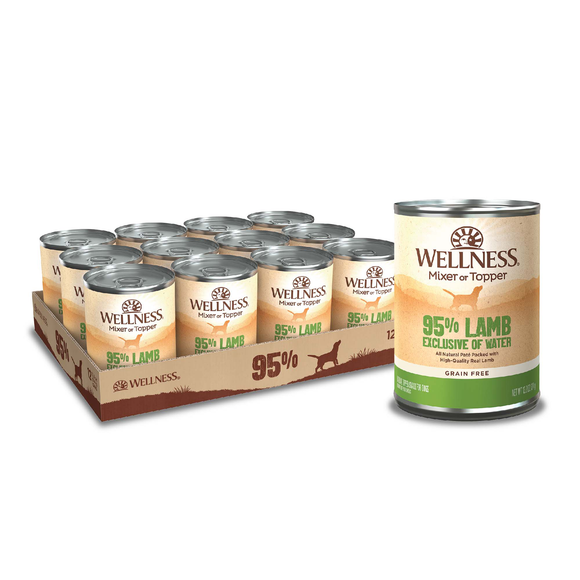 Wellness 95% Lamb Natural Wet Grain Free Canned Dog Food 13.2oz Can