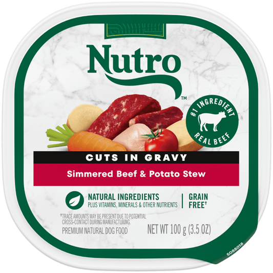 Nutro Wet Dog Food Cuts in Gravy Simmered Beef & Potato Stew  3.5oz cup