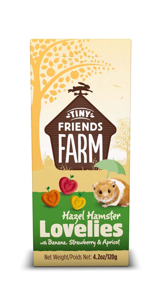 Tiny Friends Farm Hazel Hamster Lovelies with Banana, Strawberry & Apricot 4.2 oz