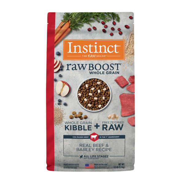 Instinct Raw Boost Whole Grain Real Beef & Barley Recipe Dry Dog Food 3.5lb Bag