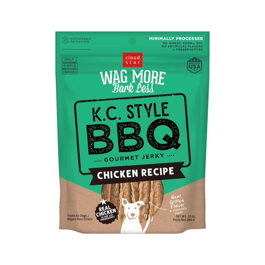Cloud Star Wag More Bark Less Jerky Grain Free Dog Treats, Kansas City BBQ Chicken, 10 oz. Pouch